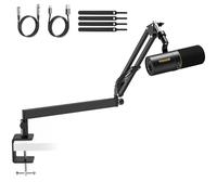 TONOR Micrófono Gaming USB/XLR con Soporte de Brazo Bajo, Cardioide Dinámico RGB para Juegos, Streaming, Podcasting, Metálico para PC, Mac, PS4, PS5, Botón Silencioso, 200cm,TD510+