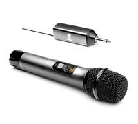 TONOR Micrófono Inalámbrico, Sistema de Micrófono de Mano Inalámbrico de Metal UHF con Receptor Recargable, Salida de 1/4" para Amplificador, Sistema PA, Máquina de Karaoke, 60m (TW620), Plata