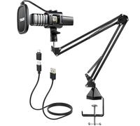 TONOR Micrófono USB de Cardioide Ordenadores PC, Micrófono con Soporte de Brazo, Filtro Antipop, Soporte Gaming, Streaming, Podcasts, Youtube, Locución, Skype, Twitch, Discord, 200 cm, TC30+