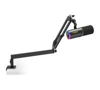 TONOR XLR/USB Kit de microfono Gaming, RGB micrófono pc dinamico para Streaming Podcast con Brazo, Grabación Micro con Silencio Una Tecla y Control Ganancia，para PC Mac Android, 200cm,TD520S+