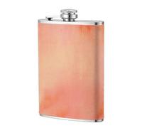 Tonos de acuarela coral rosa naranja,Frasco de acero inoxidable 304 de 8 oz con funda de cuero sintético, frasco de bolsillo para licor plano para exteriores