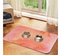 Tonos de Acuarela Coral Rosa Naranja,Tapete para Comida de Mascotas, manteles Individuales de Cuero sintético para Gatos y Perros,40x60cm