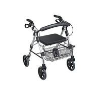 Tonpop Andador con ruedas de acero para personas mayores con ruedas, ruedas plegables, brazos ajustables con respaldo y cestas, fácil de montar