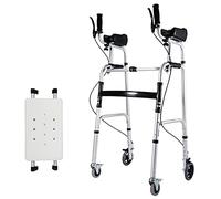 Tonpop Andador con Ruedas para Trabajo Pesado con Soporte para Asiento y Antebrazo Plegable, Andador Vertical con Soporte móvil con Frenos y Ruedas para Personas Mayores discapacitadas Personas Altas