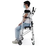 Tonpop Rolling s con asiento y frenos plegables para personas altas de edad avanzada, vertical con soporte para antebrazo y ruedas, ayuda para caminar de aluminio portátil y liviana