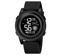 TONSHEN Unisex Digitales Deportivo Sport Plastico Reloj de Pulsera LED Electrónica Multifuncional Cuenta Regresiva Doble Tiempo Impermeable Outdoor Alarma Cronómetro Relojes (Negro 2)