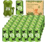Tonsooze Bolsas para Excrementos de Perro, 540 Unidades/36 Rollos Bolsas para Caca de Perro con 1 dispensador, Núcleo De Papel Bolso Para Perros, Extra Gruesa Prueba de Fugas, Fuerte y a Prueba, Verde
