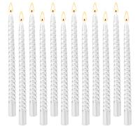 Tonsooze Velas de vela cónica en espiral 12 velas largas en espiral cónicas, Velas Cónicas de Cera Candelabro Unscented Dinner Candle with Cotton Wicks, Velas Dripless (blanco espiral)