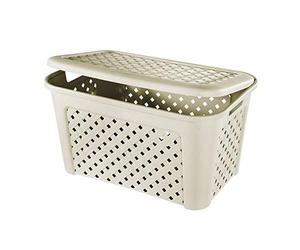 Tontarelli Angora Cesta Arianna con Tapa Modelo, 58x38x33h