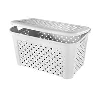 Tontarelli Cesta Arianna con Tapa Modelo Blanco, 45 litros