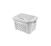 Tontarelli Cesta pequeña Arianna con Tapa Modelo Blanco, 43 x 33 x 26 cm