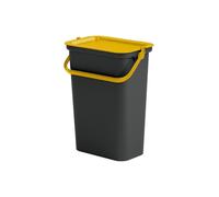 Tontarelli Papelera "Moda" 10L con asa (cubo negro-tapa ámbar).