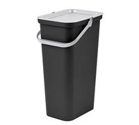 Tontarelli - Papelera MODA 25L con asa (cubo negro-tapa blanco)
