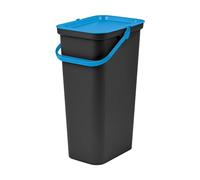 Tontarelli - Papelera MODA 25L con asa (cubo negro-tapa sapphir)