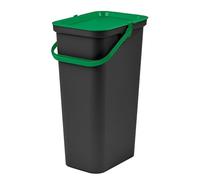 Tontarelli - Papelera MODA 25L con asa (cubo negro-tapa verde)