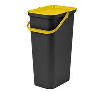 Tontarelli - Papelera MODA 40L con asa (cubo negro-tapa ámbar)