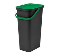 Tontarelli - Papelera MODA 40L con asa (cubo negro-tapa verde)