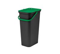 Tontarelli - Papelera MODA 40L con asa (cubo negro-tapa verde)