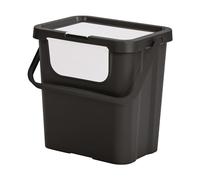 Tontarelli - Papelera MODA DOBLE 24L con asa negro/blanco