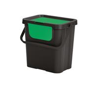 Tontarelli Papelera "Moda doble" 24L con asa negro-verde.
