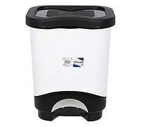 Tontarelli S2201128 Cubo De Basura Con Pedal, 31.6 X 27.6 X 41 Cm X 18 L, color Negro/blanco