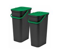 Tontarelli Set 2 papeleras 40L con asa. Multicolor