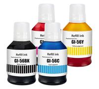 TONTINTA Botellas de Tinta Compatibles con GI-56 GI56 Multipack de 4 Colores, Negro de 170 ml, Cian Magenta y Amarillo de 135 ml para Impresoras GX7050 GX6050 GX5050 GX4050 GX3050