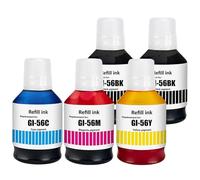 TONTINTA Botellas de Tinta Compatibles GI-56 GI56, Paquete Múltiple de 5 Colores para Impresoras GX7050, GX6050, GX5050, GX4050, GX3050 (Negro 170 ml, CMY 135 ml)