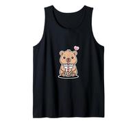 Tonto Capibara Beber Boba Tea Kawaii Lindo Camiseta sin Mangas