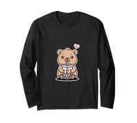 Tonto Capibara Beber Boba Tea Kawaii Lindo Manga Larga