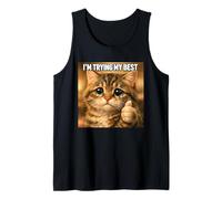 Tonto Estoy probando mi Mejor Gato para Hombres Mujeres Día del Examen del Estudiante Camiseta sin Mangas
