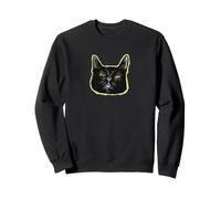 Tonto Gato Negro Gato Lengua Fuera Ilustración Felino Amantes Sudadera