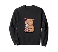 Tonto Kawaii Capibara Beber Boba Tea Lover Sudadera