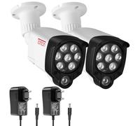Tonton 30M IR Spotlight, 8 LED Infrarrojo Iluminador para CCTV/Quest23/V, etc. Impermeable, Fuente de alimentación de la UE para Interiores y Exteriores, 2PACK Blanco