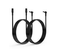 Tonton Cable de Extensión de CC de 0,5M, Cable de Conexión de Alimentación de 12V 5,5 mm x 2,1 mm, Cable en L de 90 Grados para Cámaras de Vigilancia, DVR, NVR, etc. Negro 50 cm (Paquete de 2)