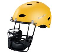 Tontron Slowpitch - Casco de sóftbol | Máscara de lanzadores/campos | Varios colores (amarillo mate, mediano)
