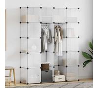 Tonture Armario modular blanco con 14 compartimentos, 37 x 146 x 180,5 cm, espacio de almacenamiento versátil para dormitorio, pasillo, habitación infantil, almacenamiento sencillo con cajones