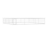 Tonture Perrera de perro galvanizada, 6 x 6 x 1 m, de metal con malla de alambre, puerta plegable y pestillo de seguridad para exterior e interior, recinto duradero para perros, camping, jardín