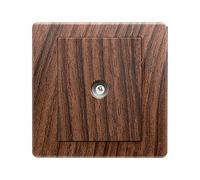 TONXX Panel de Enchufe de Palanca Retro, luz de Color Madera, Puerto LAN, Ordenador, teléfono, TV, Toma de Corriente de Pared