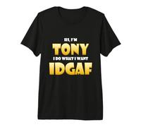 Tony Costume Idgaf Meme Personalized First Name Tony Joke Camiseta Premium