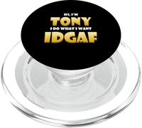 Tony Costume Idgaf Meme Personalized First Name Tony Joke PopSockets PopGrip para MagSafe