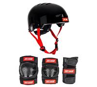 Tony Hawk Helmet & Padset 9+ Yrs Kit de protección, Juventud Unisex, Black/Red (Multicolor), l/XL