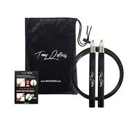 Tony Jeffries Cuerda de saltar de velocidad 2.0 de rodamientos de bolas de giro de 360 grados, cuerda de saltar de ejercicio diario con asas de agarre de silicona, cuerda de salto ligera de longitud