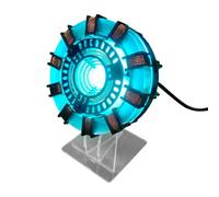 Tony MK1 Arc Reactor Modelo DIY Kit de montaje con luz LED azul, cable de alimentación USB y soporte, decoración de escritorio para el hogar, regalo de luz nocturna