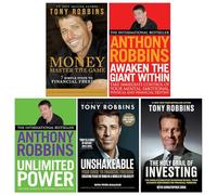 Tony Robbins Collection 5 Books Set (Money Master the Game, Awaken The Giant Within, Unlimited Power, Unshakeable & The Holy Grail of Investing)