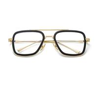 Tony Stark Style - Gafas de bloqueo de luz azul para hombres y mujeres, Iron Man y Spider-Man, lentes de juego para computadora, A1 negro/dorado, lenswidth