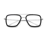 Tony Stark Style - Gafas de bloqueo de luz azul para hombres y mujeres, Iron Man y Spider-Man, lentes de juego para computadora, Negro/Plata, lenswidth