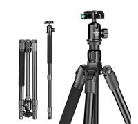TONYBOO Trípode y monopie para cámara de 61.5 pulgadas, trípode de viaje compacto de aluminio con cabeza de bola Arca Swiss, trípode reversible portátil ligero para videocámaras DSLR sin espejo, carga