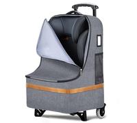 Tonyeee Bolsa de viaje acolchada para asiento de coche para avión con ruedas, bolsas de asiento de automóvil resistentes para viajes en avión, mochila a cuadros y portabebés, almacenamiento para