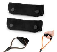 TONYFY 2 fundas de agarre para correa de perro, suave envoltura de malla de terciopelo y poliéster para un agarre cómodo, almohadilla protectora para correa de perro, bolso, muletas, equipaje (negro)